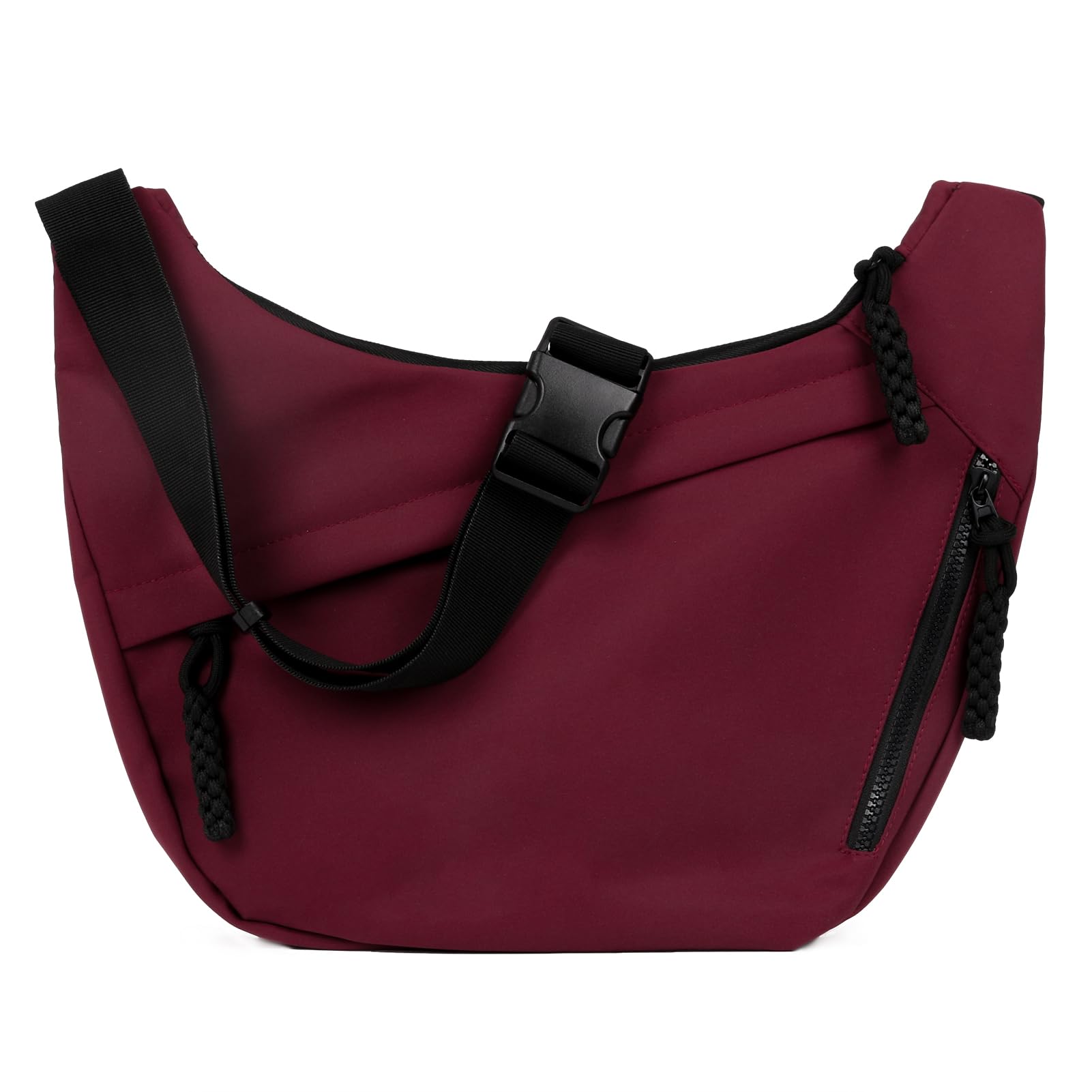 Motesun Crescent Crossbody Bags for Women and Men Nylon Luna bag Moon Hobo Purses Slouchy Dumpling Bag Canvas Shoulder Bags