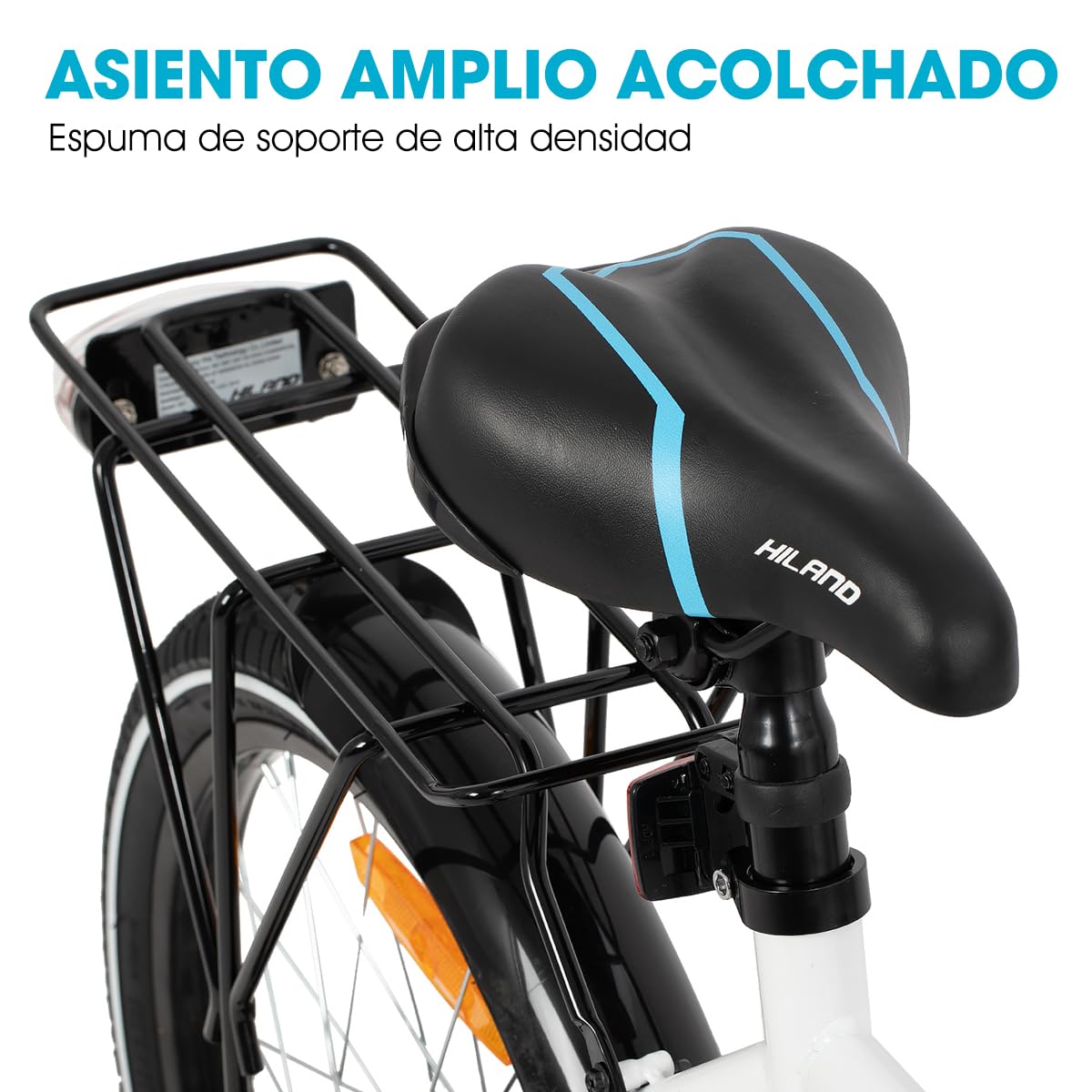 HILAND Bicicleta de montaña 20/24" 6 velocidades para niños Blanco/Negro