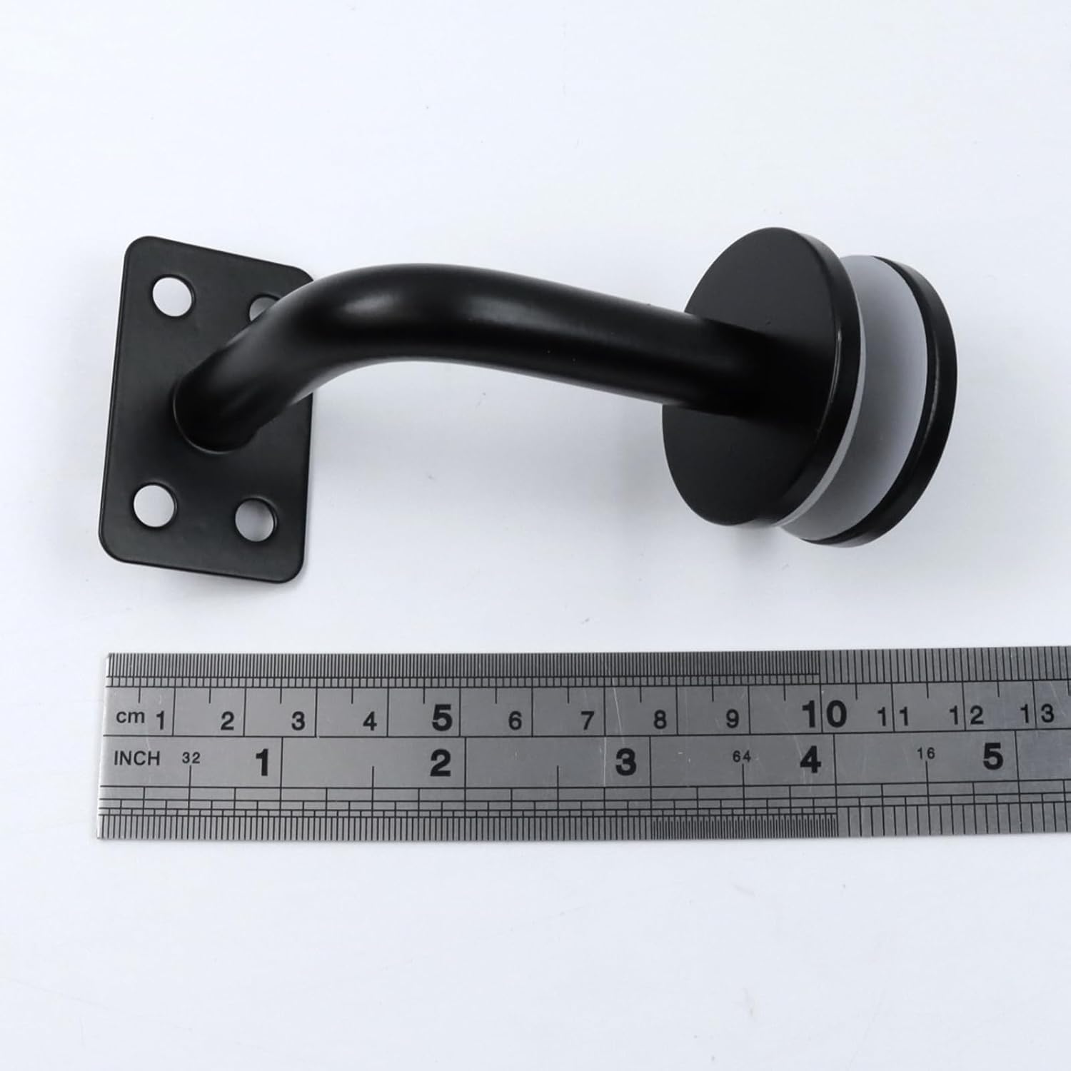 Stainless Steel Glass Handrail Bracket 6Pcs, for Round Rod & 8-16mm (0.31-0.63 inch) Glass Thickness, Wall Mounted Adjustable Bracket Black, Heavy Duty Railing Clamp for Staircase and Balcony