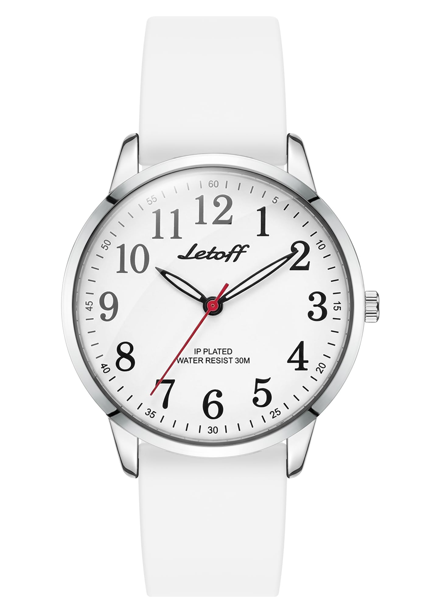 Classic Analog Watch, Rainbow Dial with Arabic Numerals, Silicone Band, 30M Water Resistant