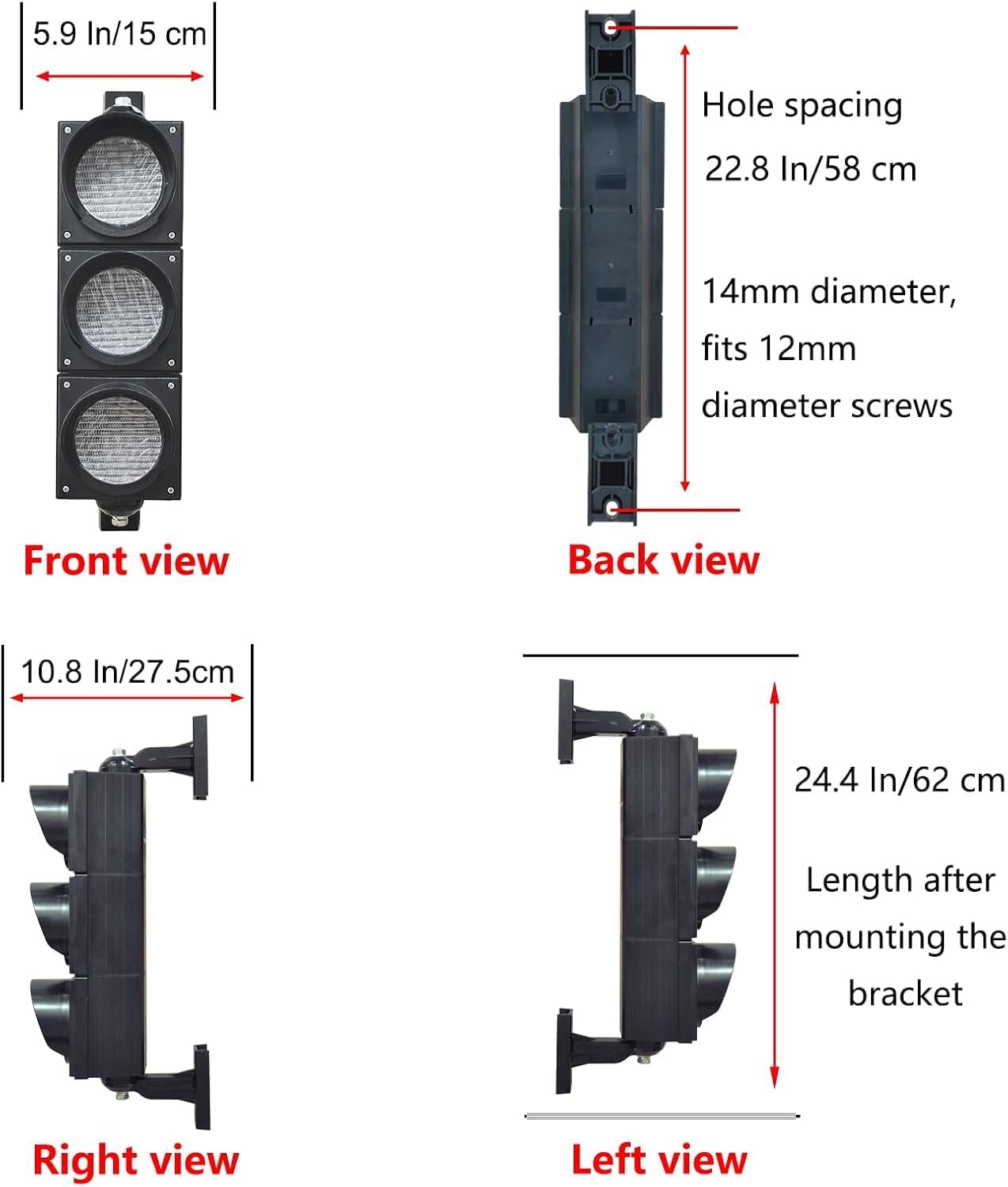 Countdown Module 100mm(4inch) AC85-265V Traffic/Stop/Go Light Kit Lamp,PC Housing Waterproof IP65