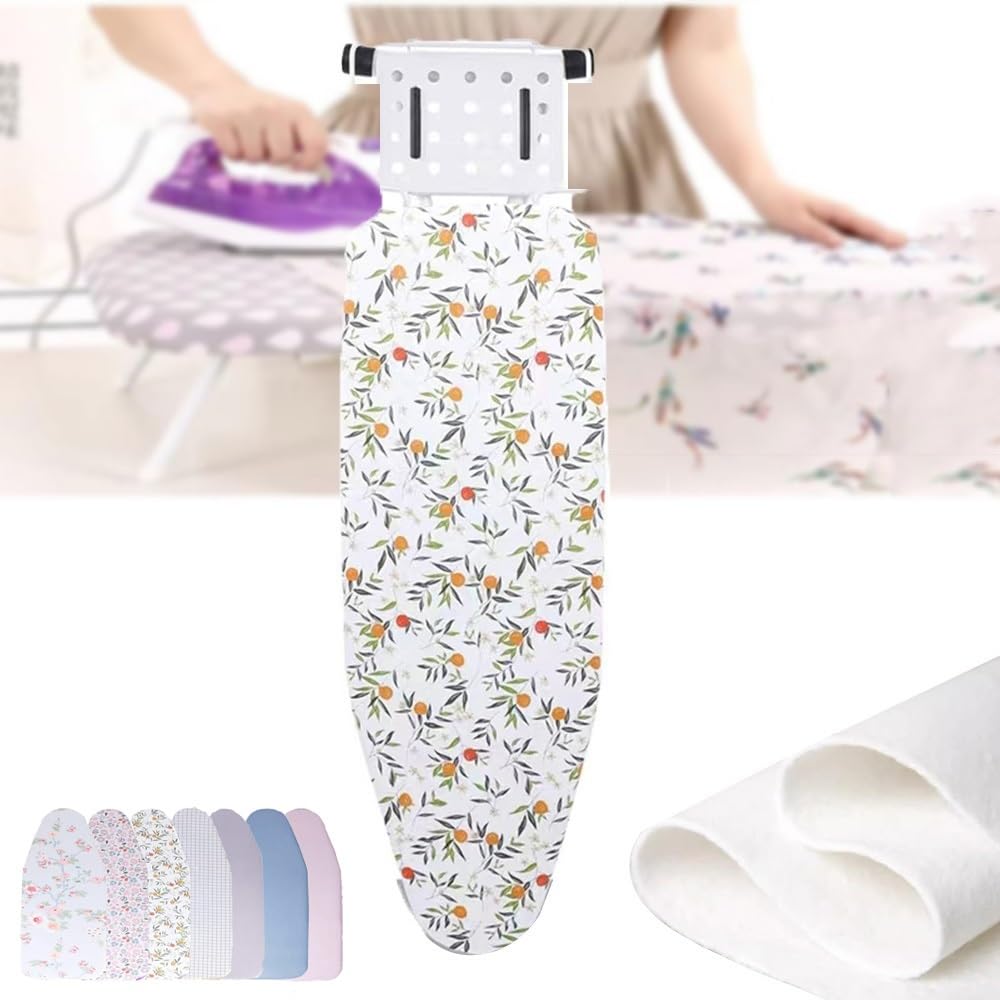 Mnuvxzaewf Flowera 12X32 Inch, Cotton Ironing Board Pad, Small Adjustable Padding, Resist Scorching(Flowera)