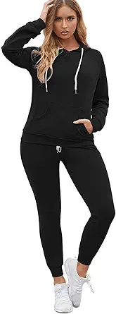 Fixmatti Women Pullover Hoodie Pockets Sweatpants Sport Jogger Sweatsuit