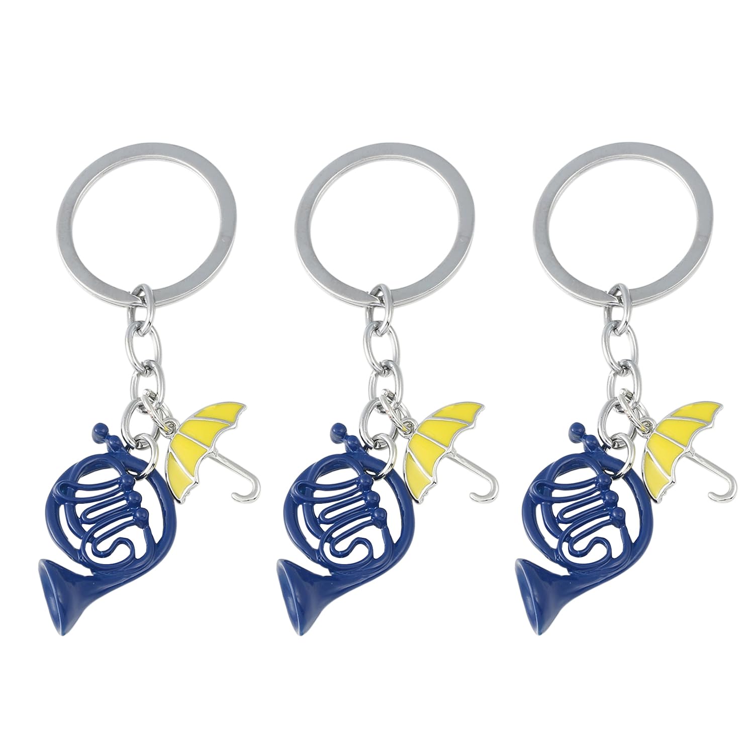 Wufgwbd Unisex Kids Multicolor 3 Pieces Trumpet Umbrella Keychains, Creative Keychains, Cute Keychains, Girls Keychains, Gift Keychains