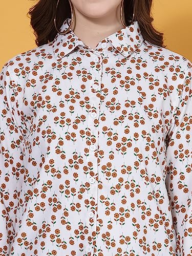 Image of OOMPH! Women's Cotton Regular Fit Floral Button Down Shirt