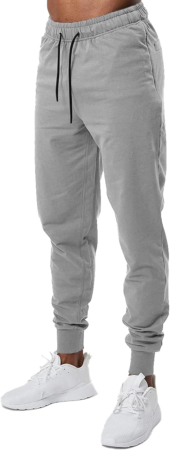 PIDOGYM Joggers for Men,Slim Fit Athletic Track Pants,Tapered Workout Sweatpants with Zipper Pockets