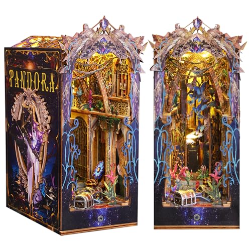 ROCOXIA DIY Book Nook Kit, Booknook Shelf Insert Book Nook DIY Miniatures Kit Light Up Bookends Book Nooks DIY Dollhouse Bookshelf Insert Kit for Adults (Pandora's Box)