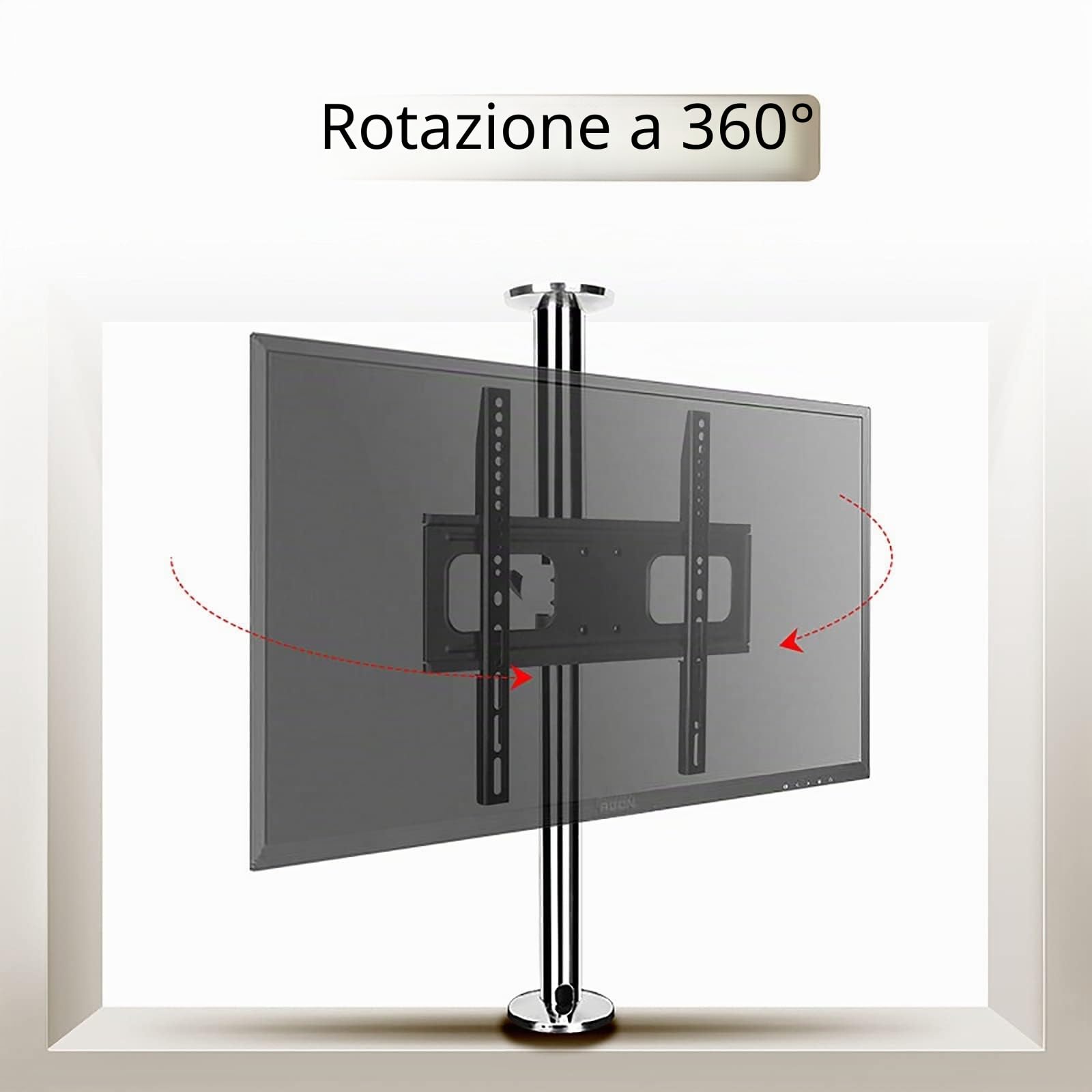 Staffa Parete Divisoria TV LCD - Supporto Da Pavimento Con Telaio Girevole a 360 Gradi, Partizione Gancio Per Mobile TV (66-82cm)