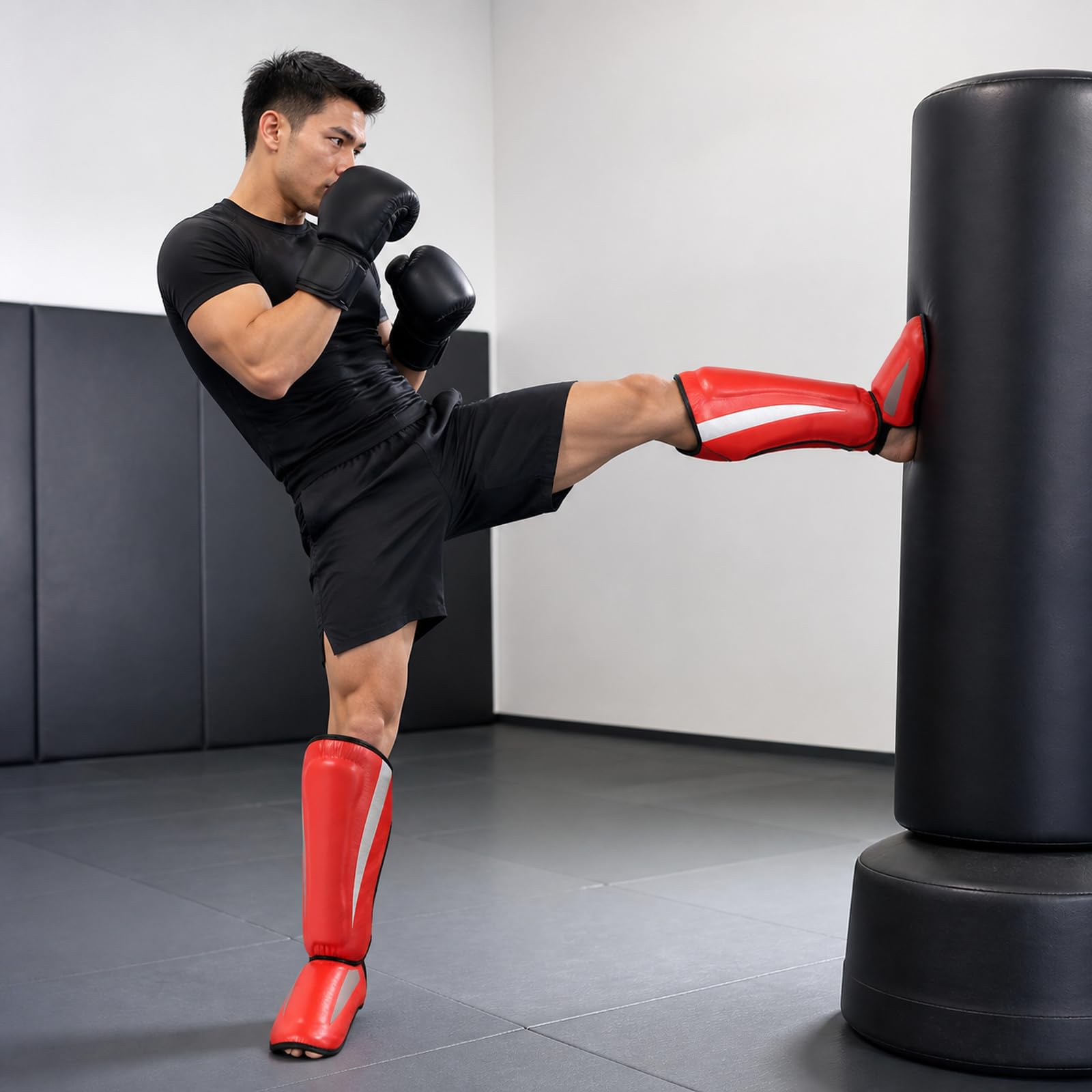 Piedi Protezione Shin Guard,Parastinchi Piedi Protezione Shin Guard,Parastinchi Muay Thai,Regolabili,vestibilità Sicura,Comodo,per Boxe,Taekwondo,Muay Thai,Sport da Combattimento