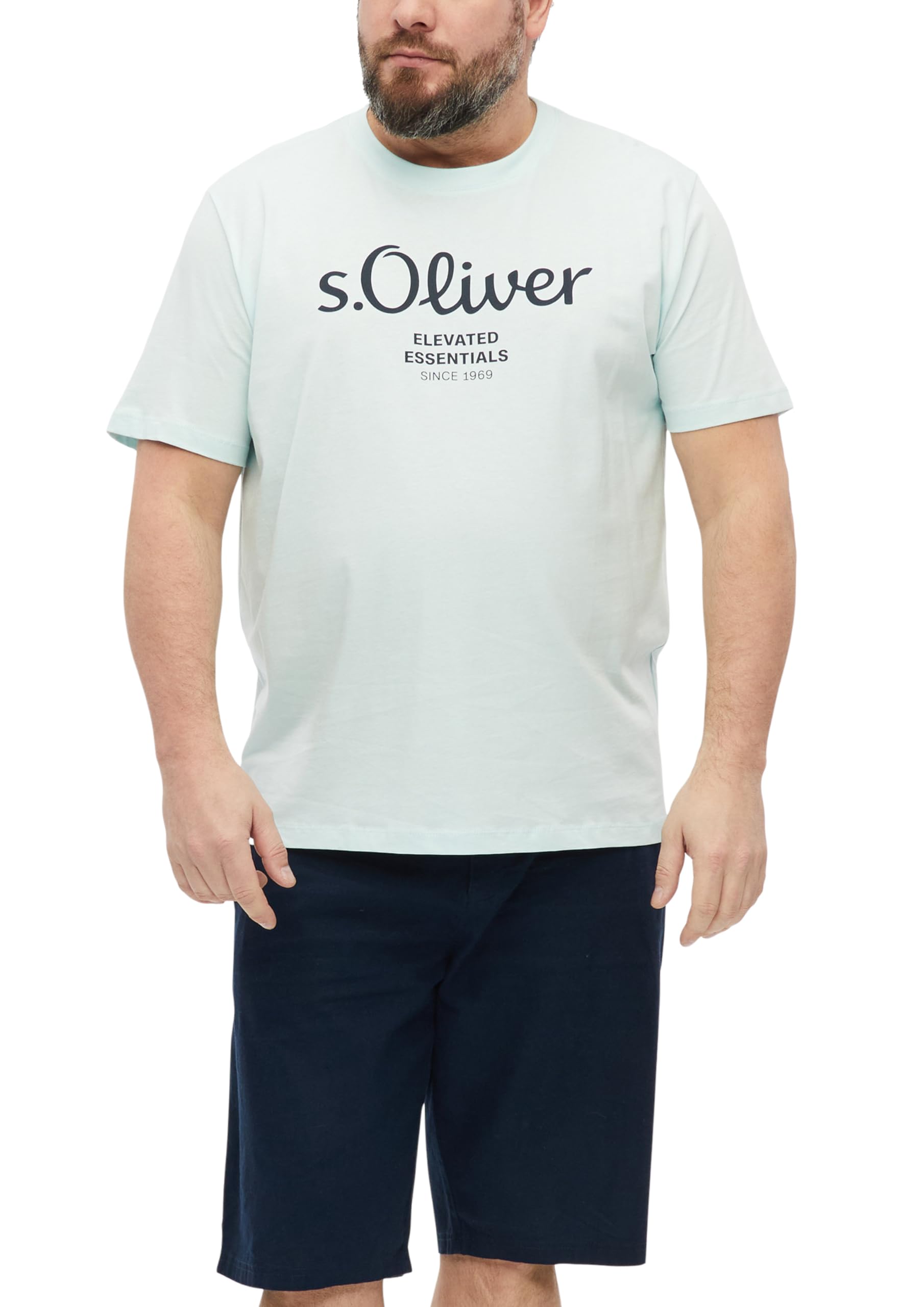 s.Oliver Men's 2181138 Logo Shirt (Pack of 1), Turquoise, 5XL