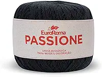 Barbante Passione, Preto, 8/5 Fios, 150 grs, Rolo com 396 Mts, Euroroma