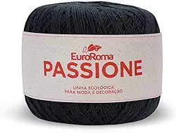 Barbante Passione, Preto, 8/5 Fios, 150 grs, Rolo com 396 Mts, Euroroma