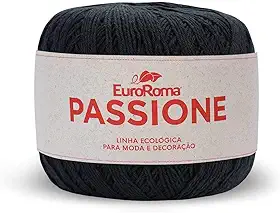 Barbante Passione, Preto, 8/5 Fios, 150 grs, Rolo com 396 Mts, Euroroma