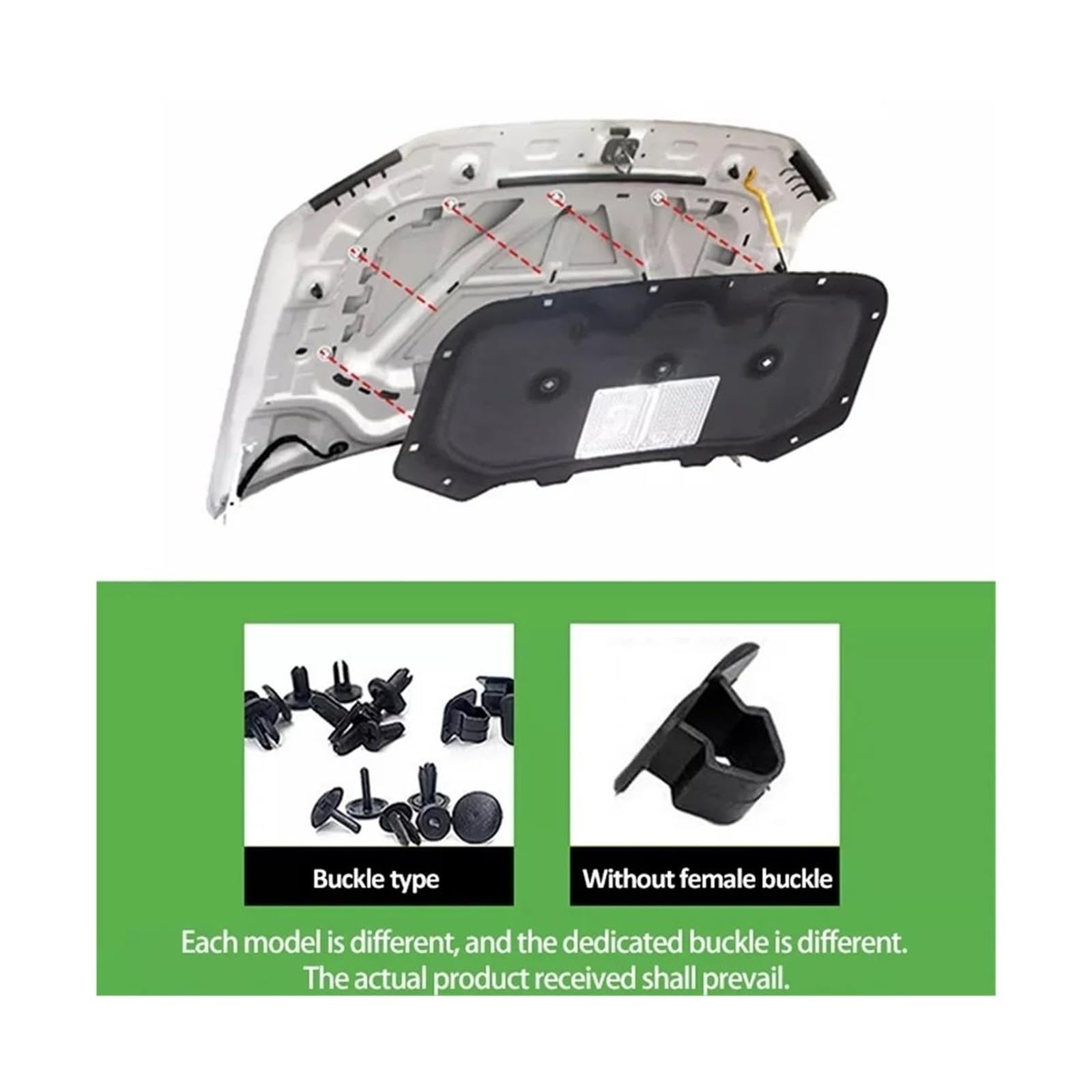 Isolamento Auto Isolamento del Cofano Motore per VW per Golf per Sportsvan SV 2015~2023 Tappetino Termico Insonorizzante Rivestimento in Cotone Tappetino fonoassorbente Motore
