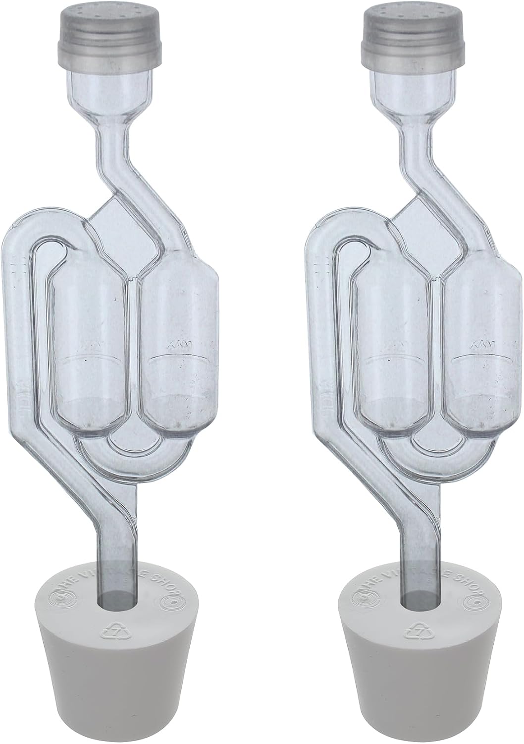 Home Brew Ohio Twin Bubble Airlock with 6.5 Rubber Stopper (Set of 2)