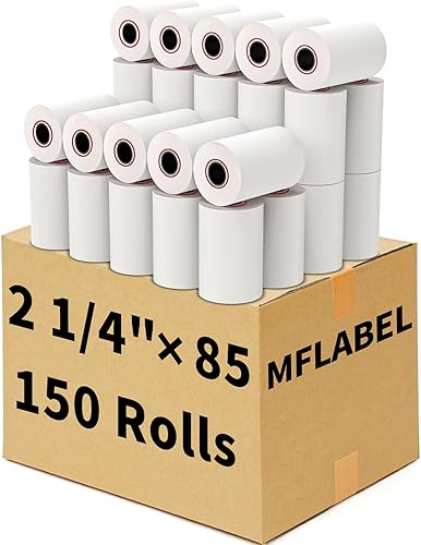 Miniatura 31 de MFLABEL Rollos de papel térmico de 2 1/4 pulgadas, 50 rollos de papel de recibo de tarjeta de crédito de 2.25 x 50 pies, compatible con Clover POS