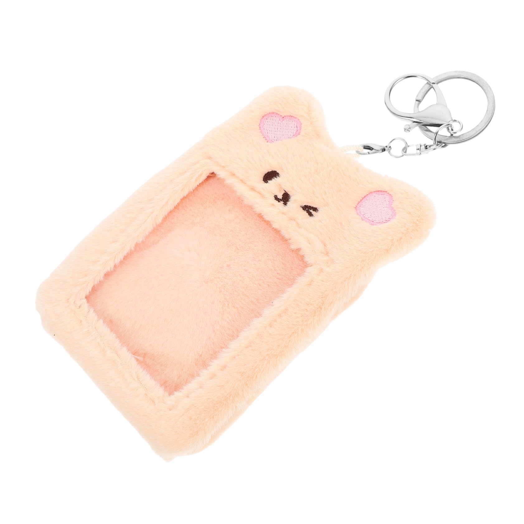 Angoily Kawaii Plush Transport Holder Clip Transparent Detachable Keychain for Cards Accessories for Students Travel Cute Backpack Charm