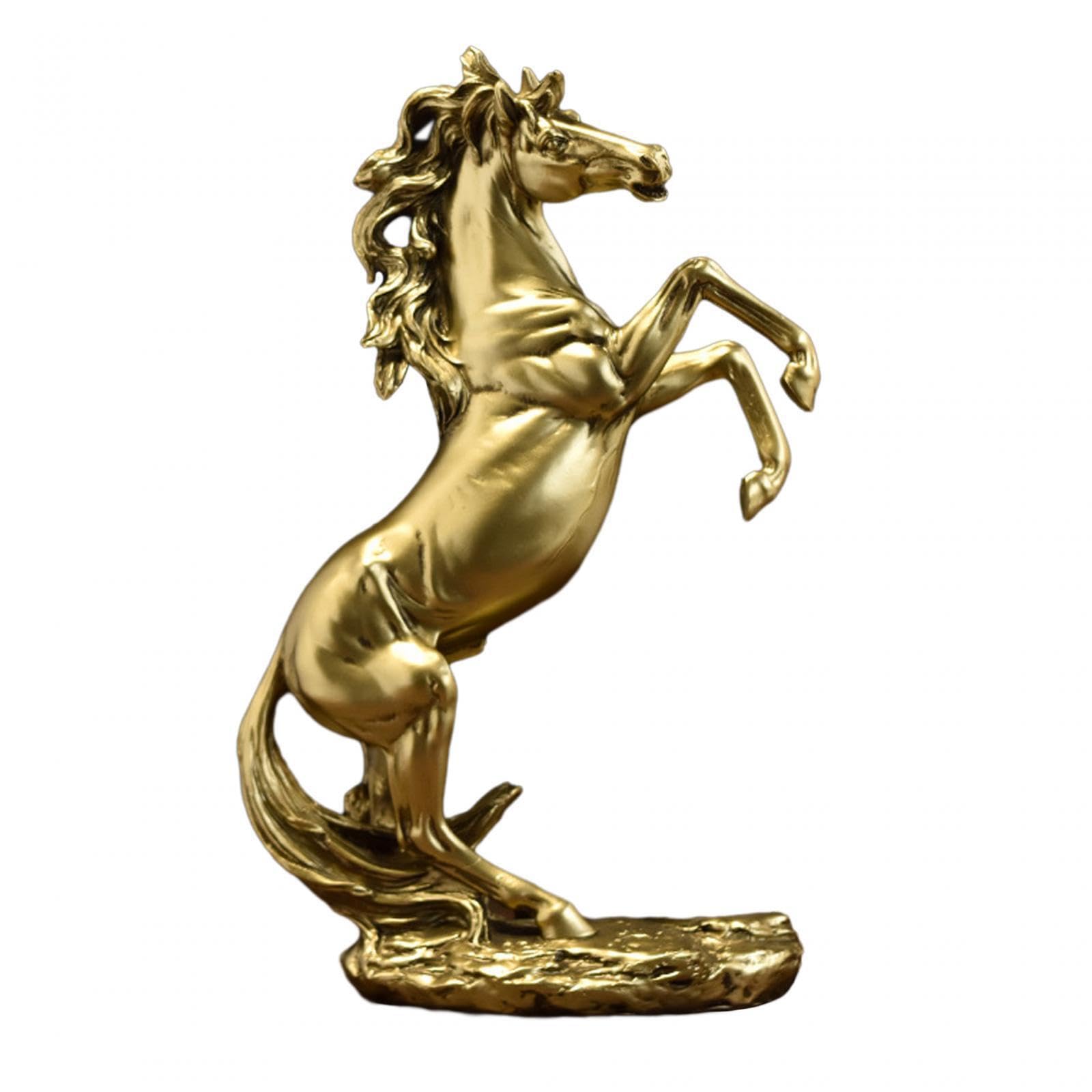 ALCXAZS Charming Horse Statue Beautiful Standing Horse Figurine Handmade Resin Craft Stunning Decor For Home Office Setup Collectible Figurine Feng Shui, Style A