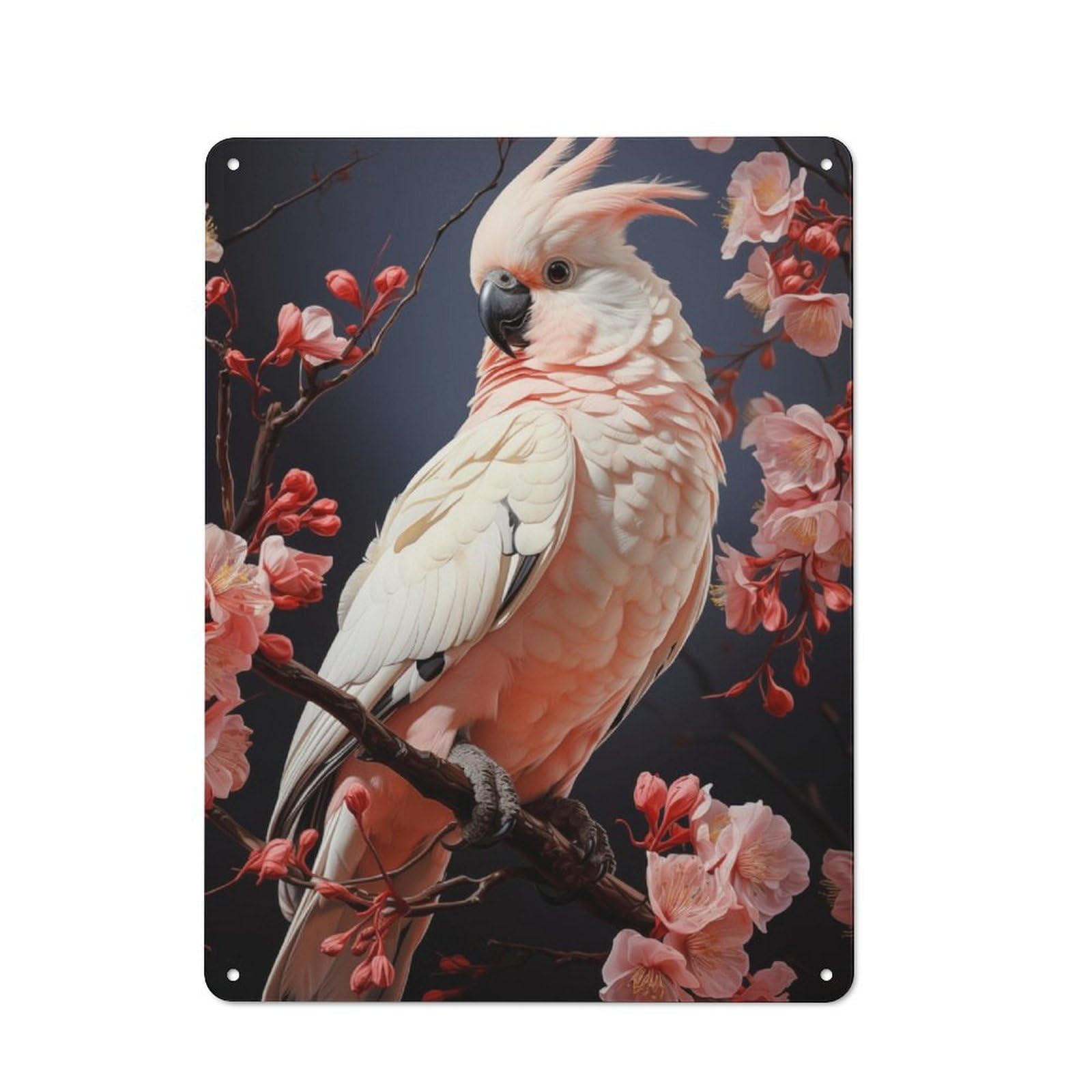 Junmoney Cockatoo Parrot Garage Style Metal Wall Sign 40X30cm Featuring Garage Wall Decor For Garage, Hobby Room, Office Or Man Cave