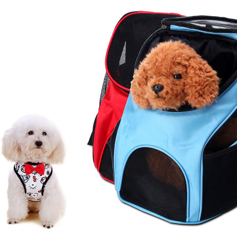 Trasportino per Gatti,Traspirante Trasportino per Esci in Viaggio Zaino da Viaggio per Cani da Esterno per Cuccioli di Animali da Compagnia Traspirante con Petto in Rete Traspirante - Rosso S