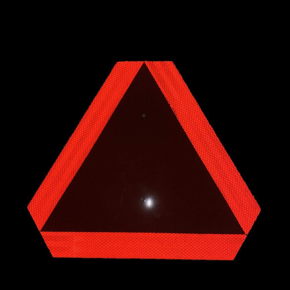 Slow Moving Vehicle Sign, Farm Triangle Safety Sign, Aluminum 14"x16" Engineering Grade Reflective for Golf Cart — Amazon image 5
