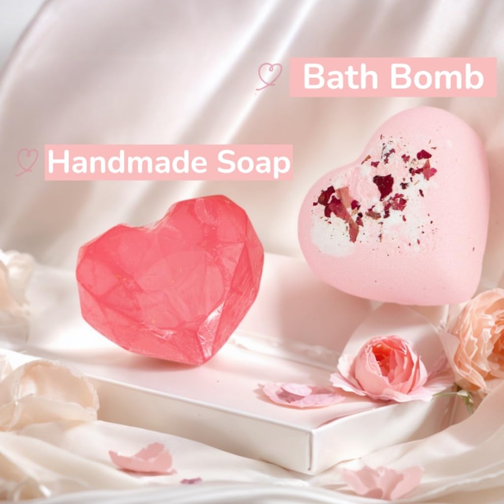 Birthday Gifts for Women,Happy Birthday Gifts Basket for Women Self Care Set Bath Relaxing Gift Birthday Presents Unique Female Idea Box for Mom Sister Wife Pink Theme with Mug,Cozy Socks,Bath Bomb - Image 4