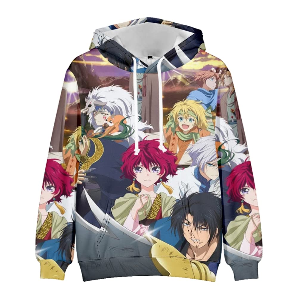WAWNI Yona of The Dawn 3D Hoodies Sweatshirts Outwear Pullovers Anime Personalised Hoodies Harajuku 3D Printing Streetwear (YM6554A05,L)