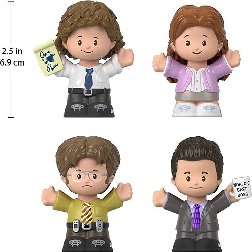 Miniatura 5 de Fisher-Price Little People Collector the Office juego de 4 figuras de personajes del programa de televisión estadounidense en un paquete de regalo