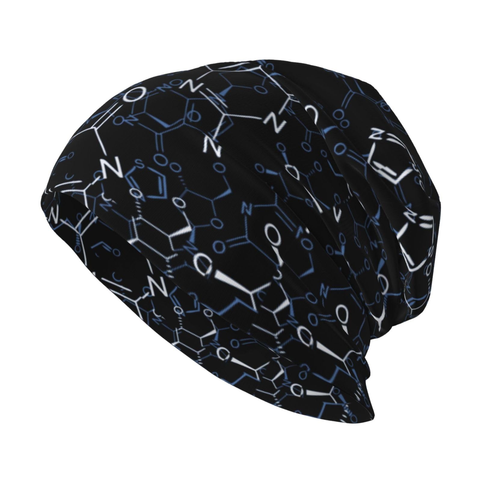 Poadnly Chemical Chemistry Symbols,Skull Cap Knitted Hat Polyester Balaclava Slouchy Beanie Hat Running Hat