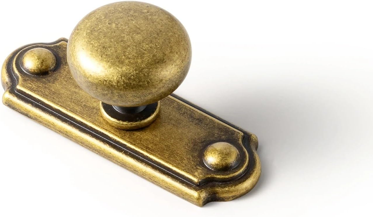 Satin Brushed Nickel Cabinet Knobs Antique Brass Cabinet Pulls and Handles for Kitchen Vintage Pulls Hardware 1Pcs(LN-KNOB)