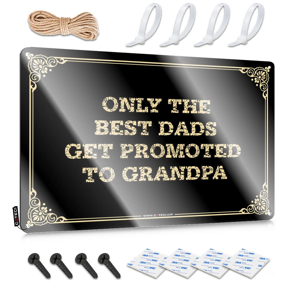 Sukecupqz Colour Pool Zone Tin Sign Only The Best Dads Get Promoted To Grandpa Tin Sign(20X30cm)