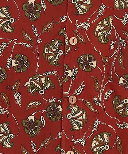 Image of BLOCKS OF INDIA Cotton Hand Block Print Half Sleeves Summer Shirt for Men