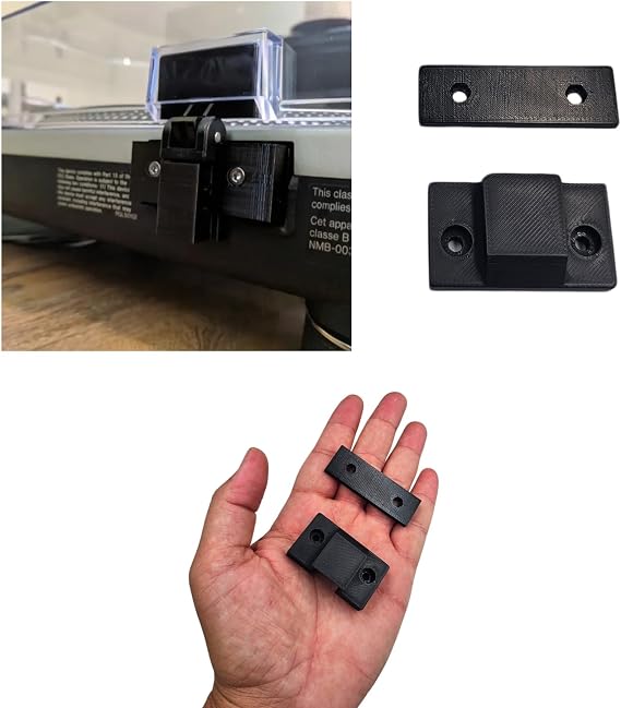 1 Pack Technics Replacement Hinge Mount Plates for SL-1200/1210 Turntables (Black)