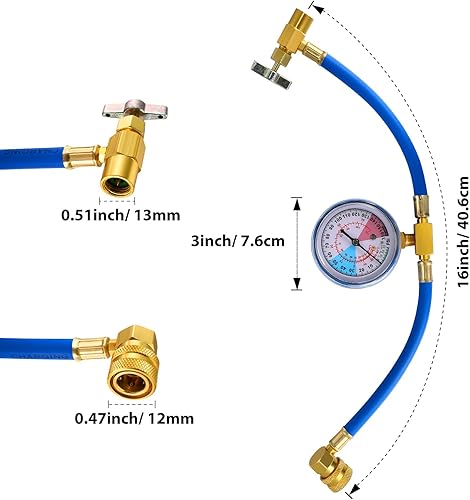 Miniatura 2 de 3 piezas BPV31 bala Piercing Kit de válvula de grifo de carga en U refrigerante puede golpear con calibre R134a lata a puerto R12R22 12 reemplazo