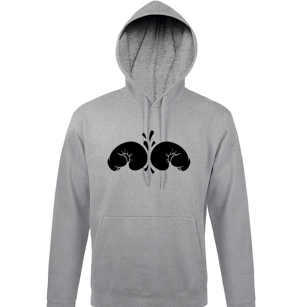Boxkampf - Guanti da boxe da uomo, con cappuccio, colore grigio, 3XL