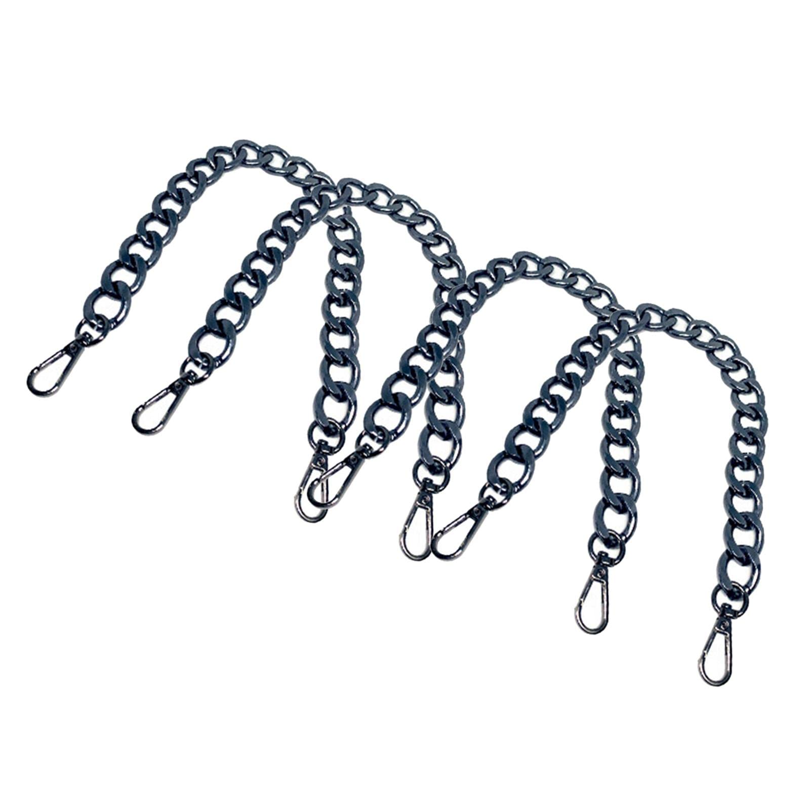 4Pieces Metal Flat Chain & Purse Strap Extender/Chain Strap Accessory Black-image-35