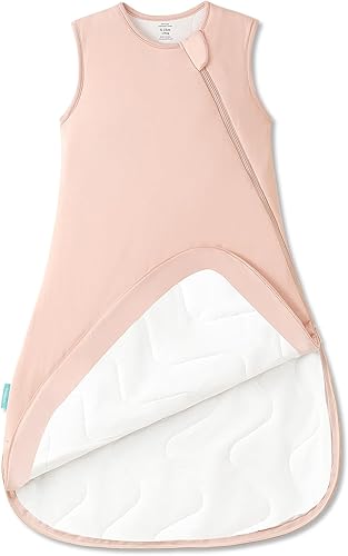 Saco de dormir súper suave 1.0 TOG, saco de dormir de viscosa de bambú premium para bebé, saco de dormir con cremallera de 2 vías, manta portátil