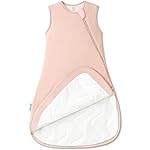 PurComfy Supersoft Sleep Sack 1.0 TOG, Premium Bamboo Viscose Baby Sleeping Bag, 2-Way Safe Zipper Sleep Sacks 0-3 Months (Blush)