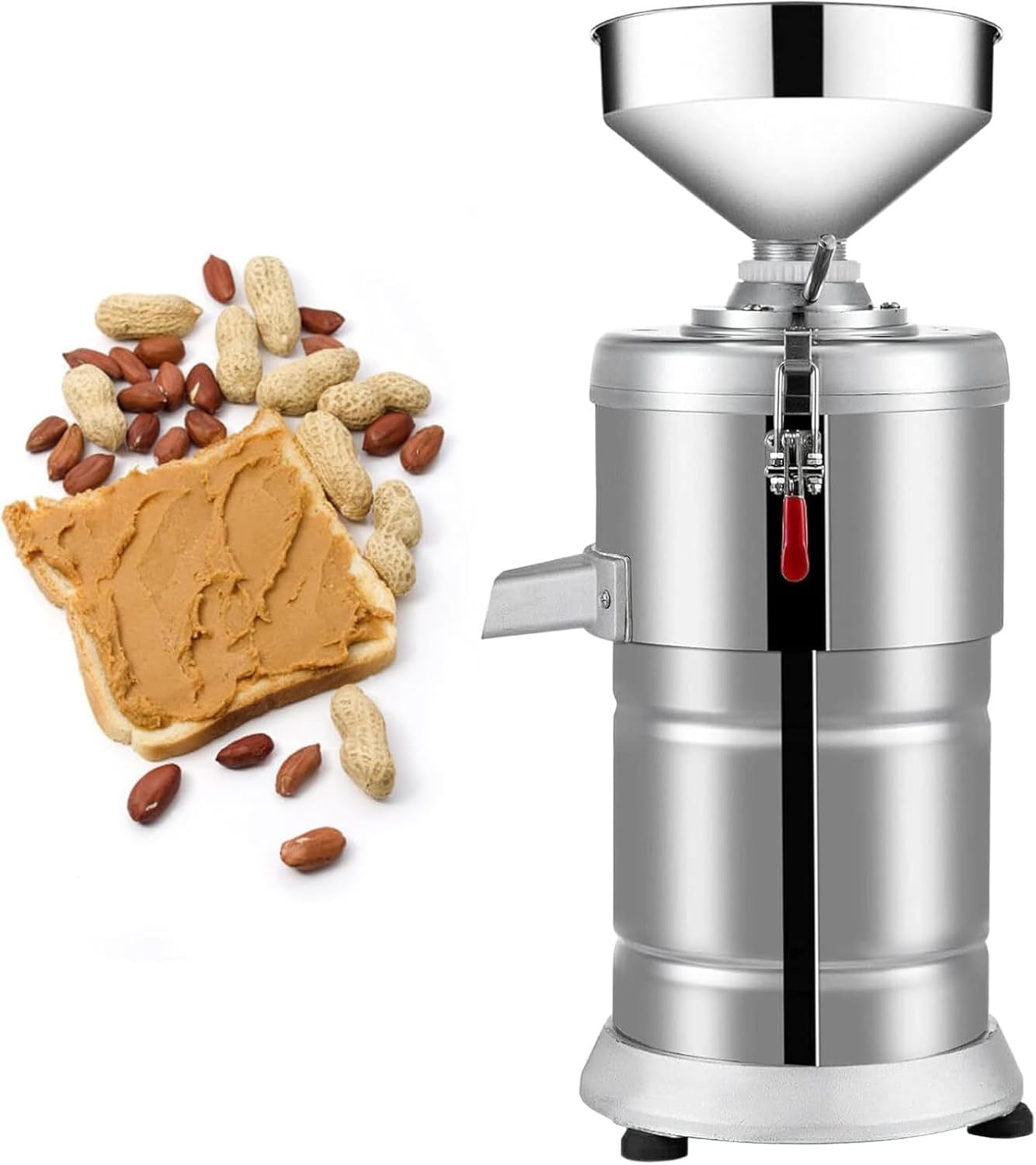 1100W Electric Commercial Walnuts Nuts Stuff Grinding Miller, 15Kg/h Peanut Butter Maker, Grinding Mechanism Food Processor, for Home Milk Tea Stores