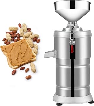 1100W Electric Commercial Walnuts Nuts Stuff Grinding Miller, 15Kg/h Peanut Butter Maker, Grinding Mechanism Food Processor, for Home Milk Tea Stores