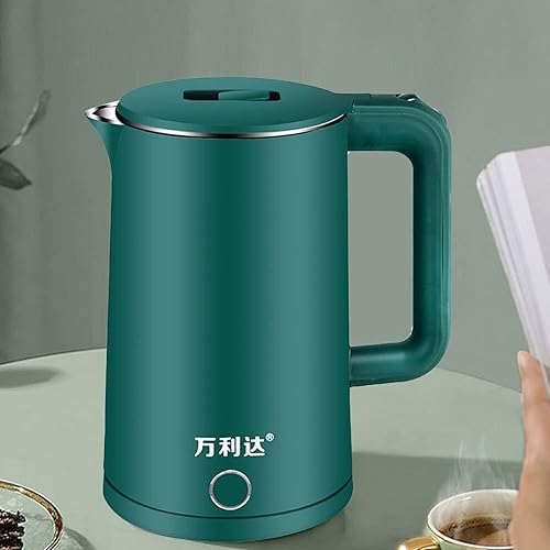 Miniatura 4 de Zerodis Hervidor eléctrico, 2.3 l de doble pared de acero inoxidable, hervidor de agua caliente de seguridad de 4 pliegues, para evitar quemaduras,