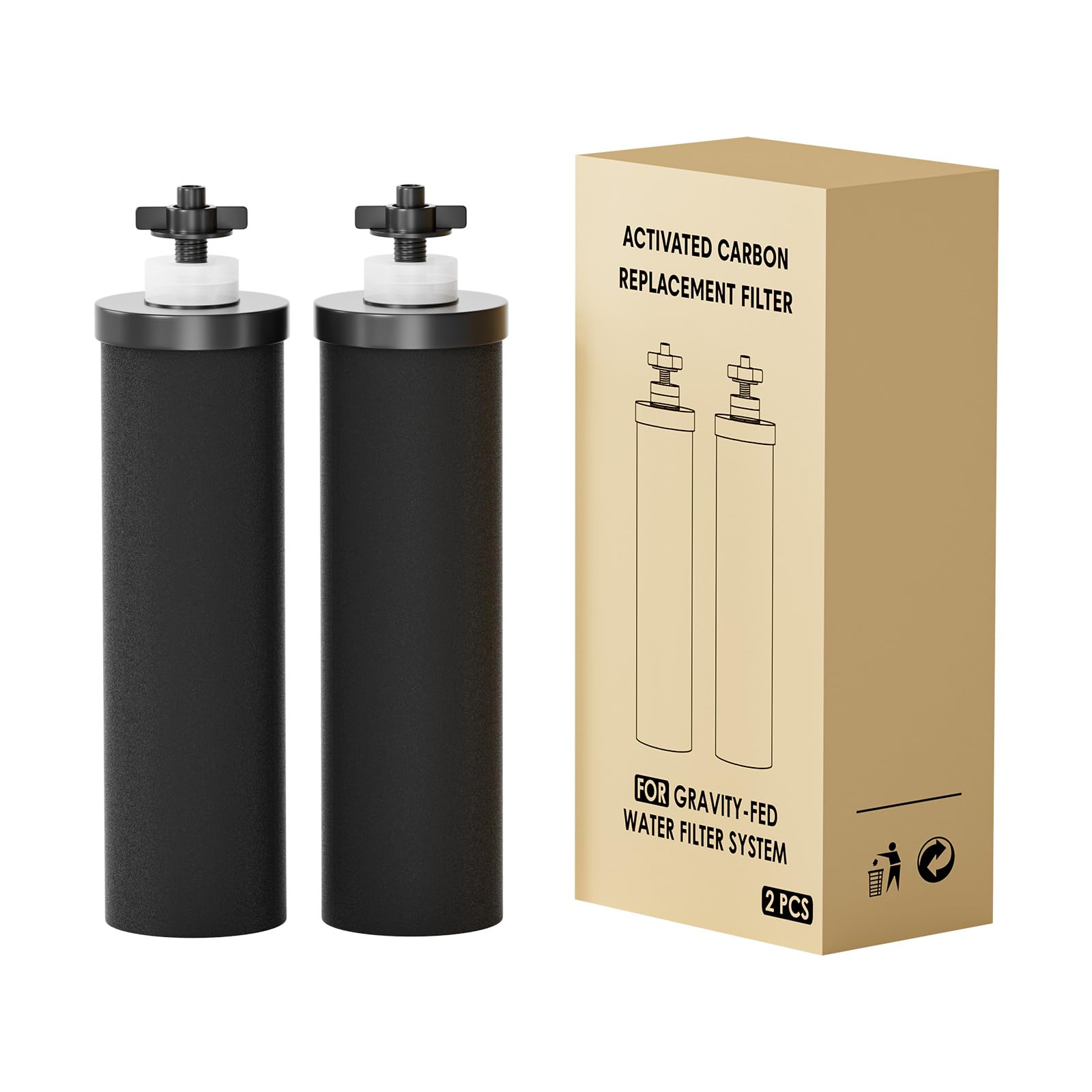 Purewell BB8 - 2 filtri di ricambio per purificatori d'acqua, compatibili con sistemi di ultrafiltrazione a gravità