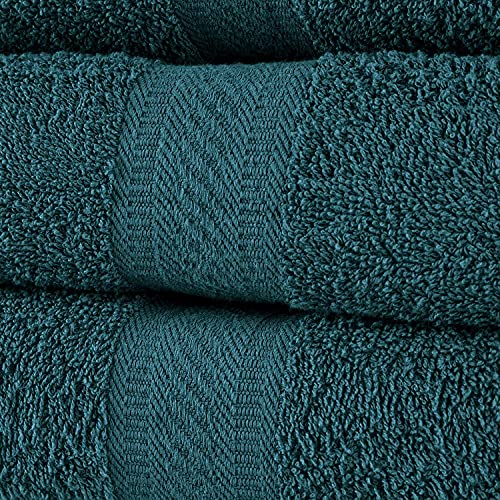 SweetNeedle Bath Towels, Set of 4 Bathroom Bath Sheets Teal, 70x140 cm, 100% Cotton, Quick Dry, Light Weight - Image 2