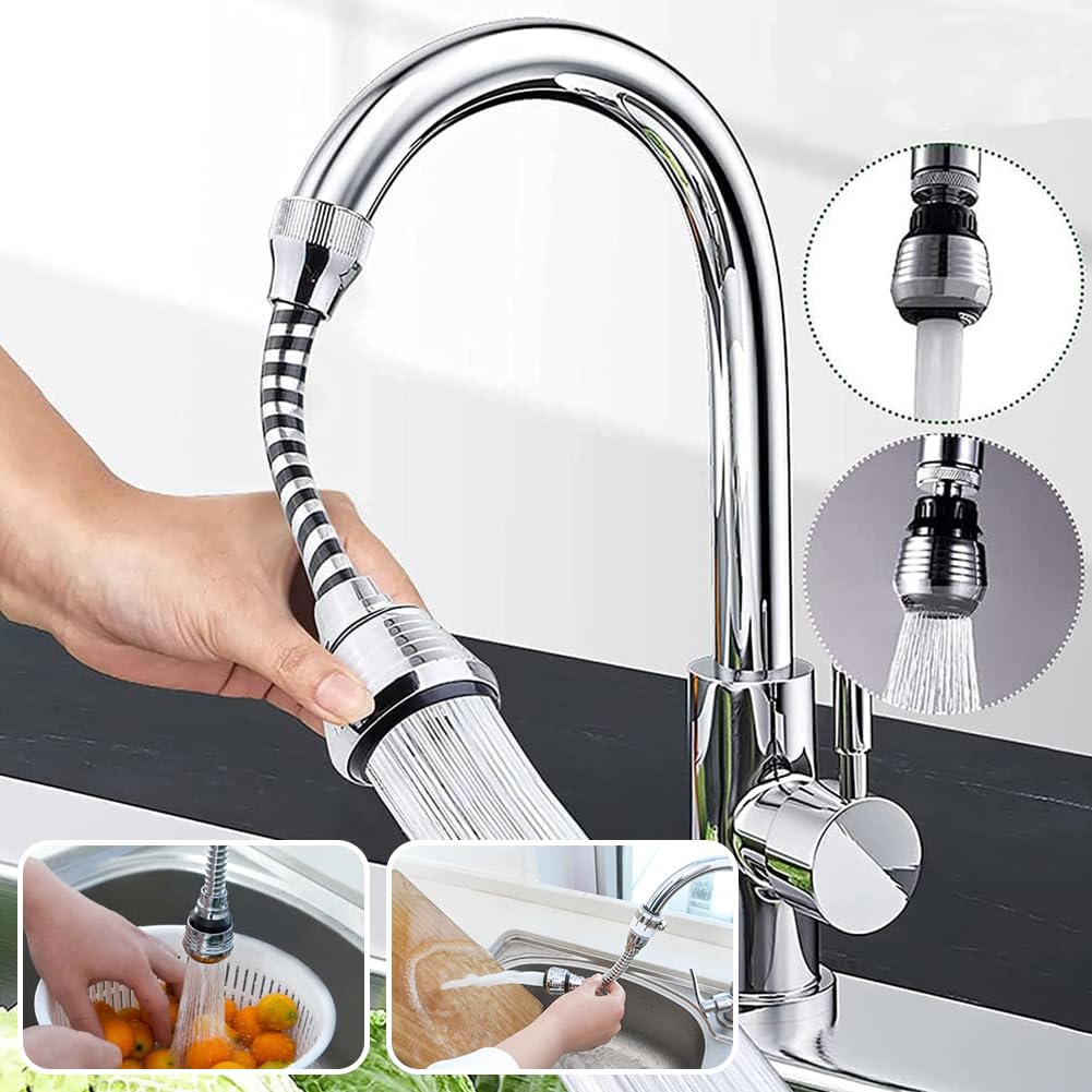 Aireador Flexible de Grifo,Boquilla de Grifo con Tubo de Extensión,Extensor de Aireador de Grifo,Manguera Aereador,cabezal Giratorio de 360 Grados,para Regulador de Chorro Cocina,Baño