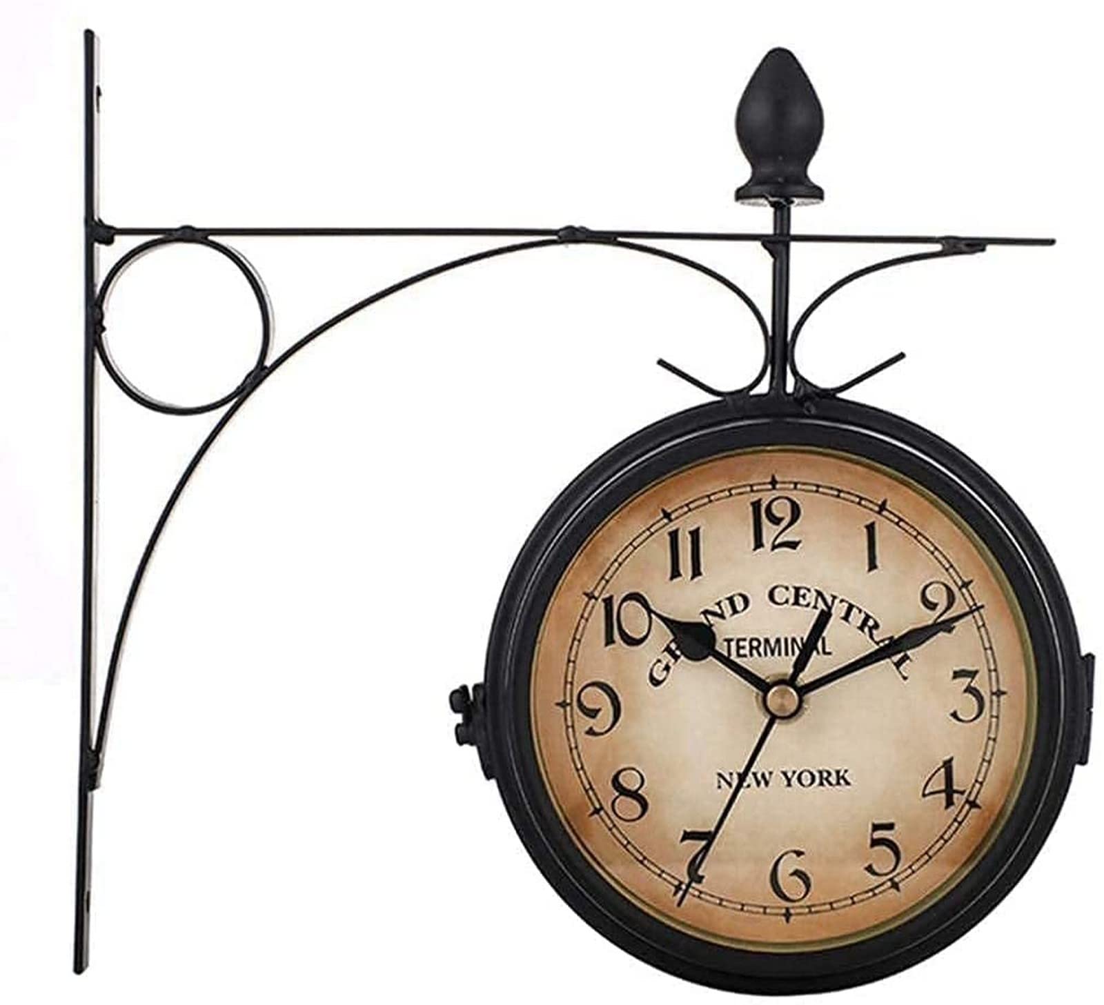 CKKNILV Wall Clock Art Clock Double Sided Wall Clock,Retro Wall Clock Outdoor Garden Wall Clock Outdoor Indoor Garden Wall Clock, Silent Non Ticking Wall Decor Clock