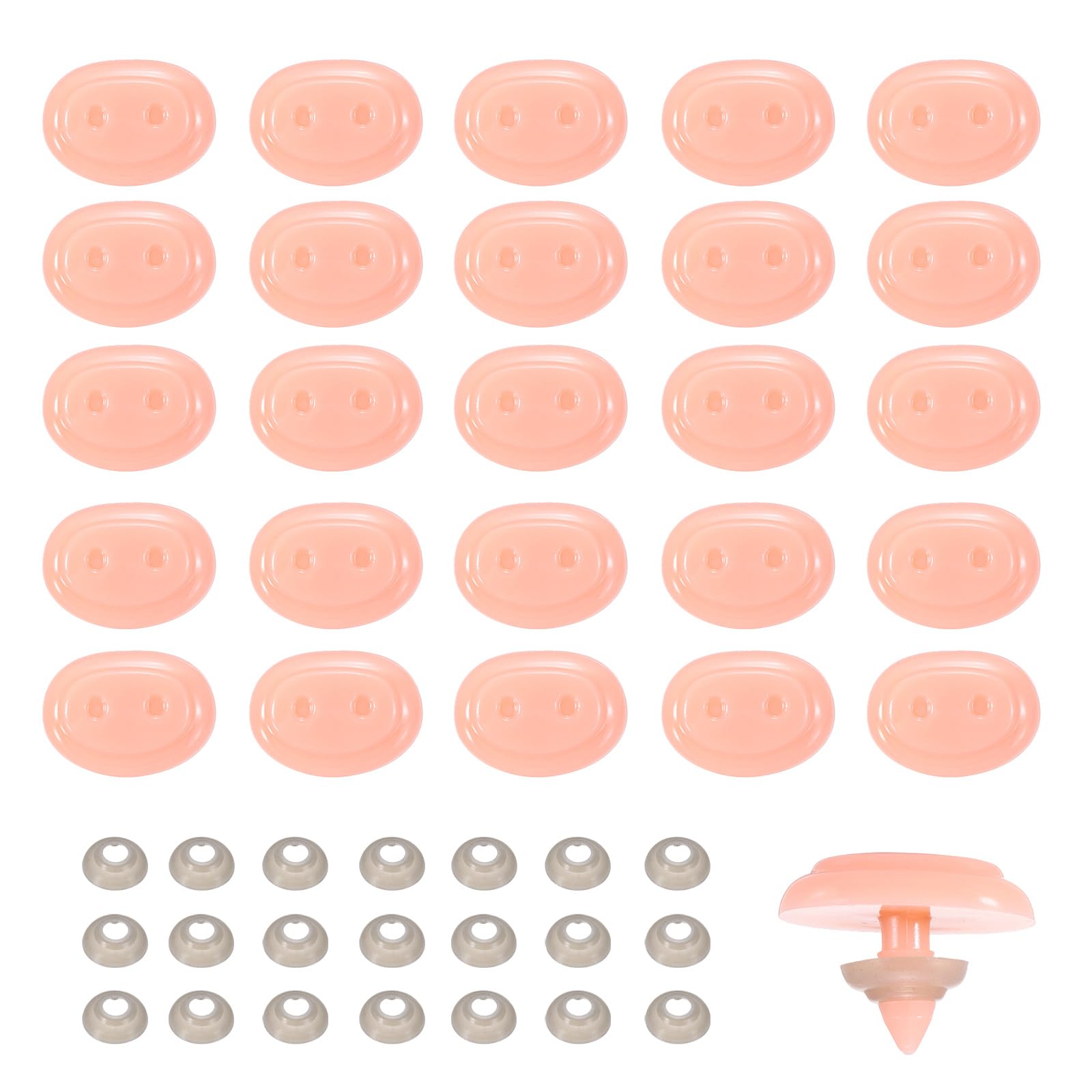 sourcing map 25Pcs Plastic Pink Pig Nose Mini Safety Pig Noses for Stuffed Animal Snout Doll Accessories Doll Making Supplies Puppet Repair DIY Craft Kit