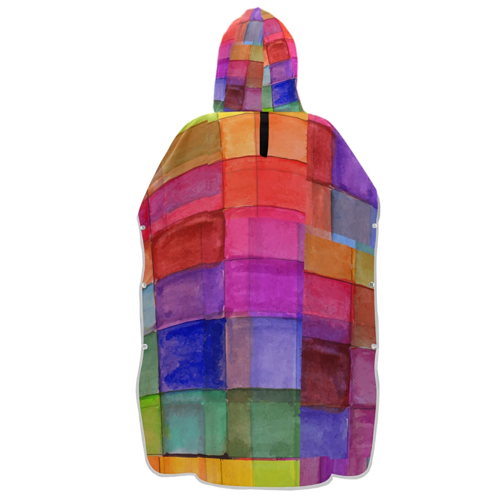 Poncho de surf à carreaux avec capuche et poche - Séchage rapide - En microfibre - Pour le bain, la plage, l'extérieur