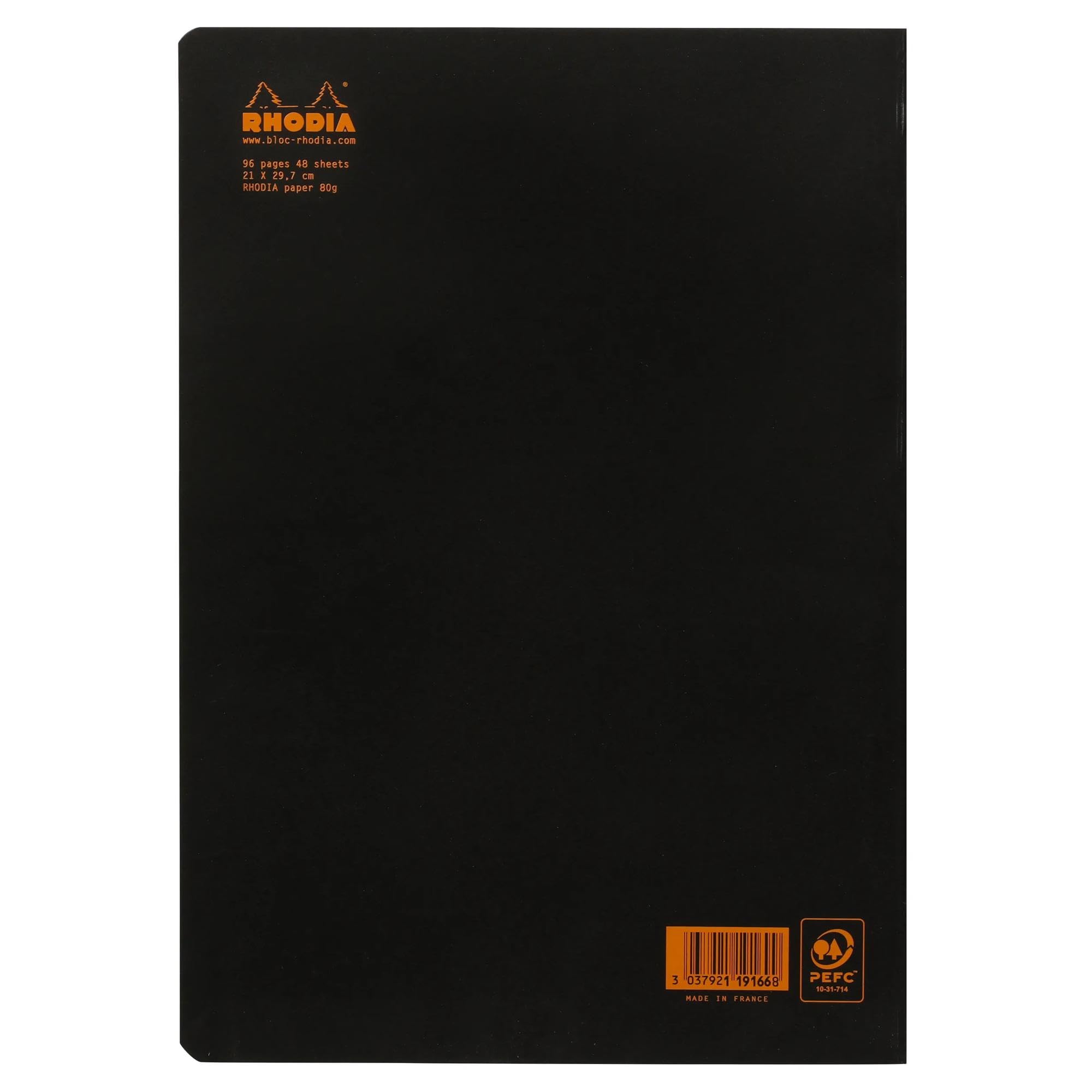 Rhodia 119166Cpack, Set of 10 Black Staplebound Notebooks, A4, Dotted, 96 pages, 80gsm Clairefontaine White Paper - Image 3