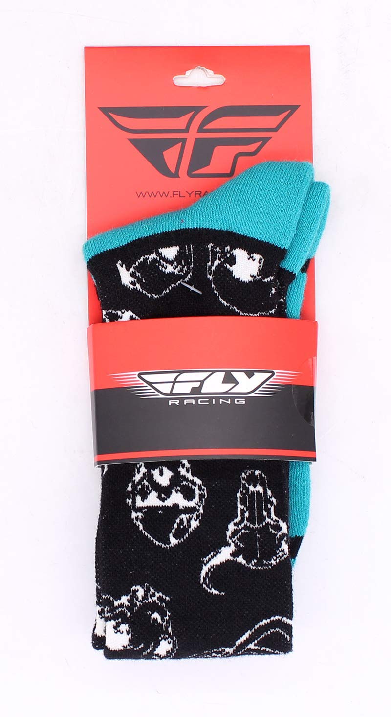 Fly Racing Unisex-Adult Mix Pro Socks Thick (Teal/Black, Small/Medium)