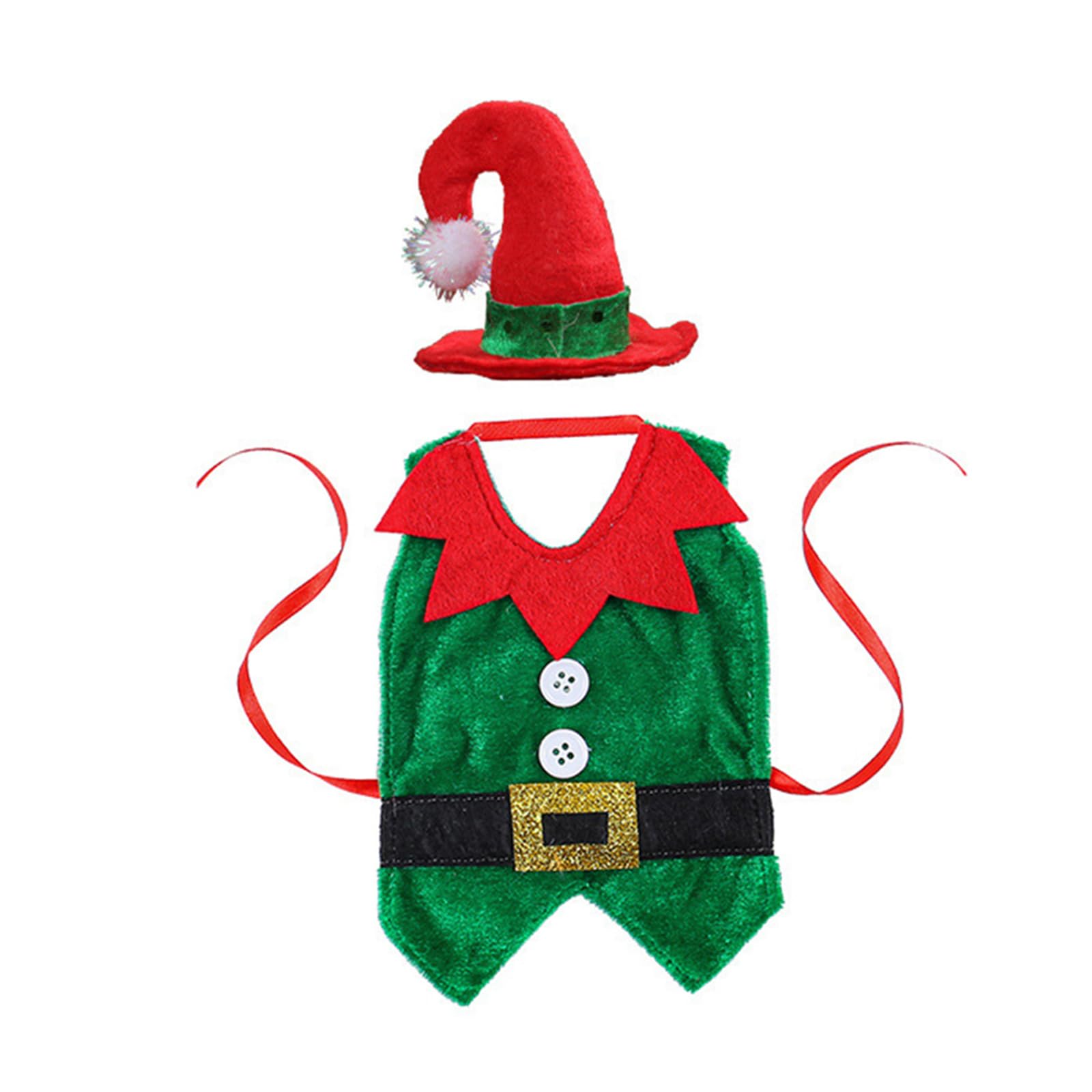 Kalttoy Color Elves Apron Wine Bottle Decoration Set, 8Sets Champagne Bottle Covers for Enhancing Christmas Mood Christmas Celebration